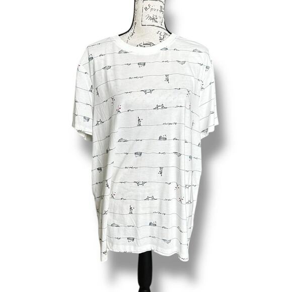 NWOT Primark Cares 100% Cotton Crewneck T-shirt Micro Landmarks T-shirt 2XL - Picture 2 of 7